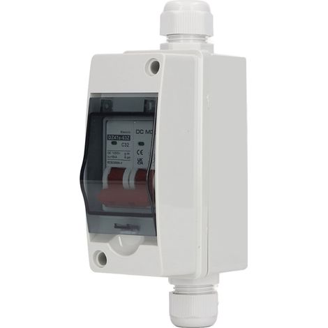 Disjoncteur 2P 32A IP65 pour Installations Solaires et Camping-Cars, Transparent Haute Tension 1000V (1/5)