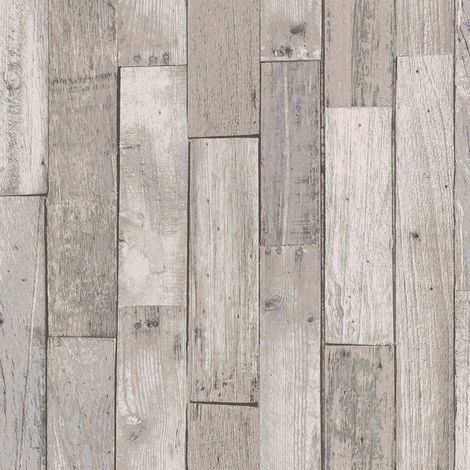 Next DISTRESSED WOOD PLANK Grau Vliestapete 10mx52cm