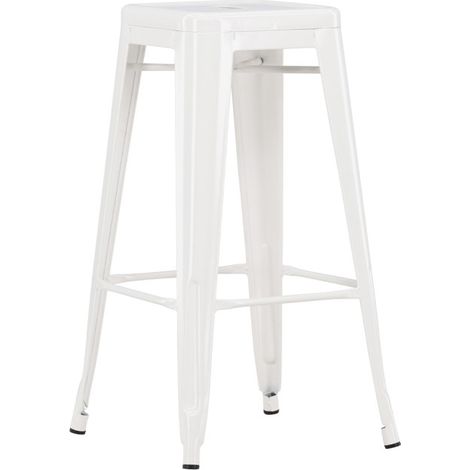 Tabouret de Bar en Métal "Tempe" 76cm Beige (1/5)