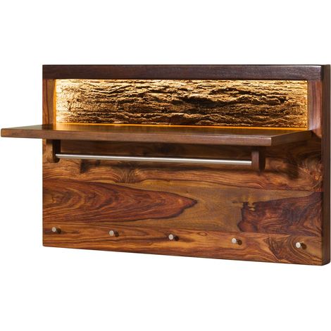Wandgarderobe Sheesham 100x35x60 walnuss gewachst TORONTO LUX 276 (1/4)
