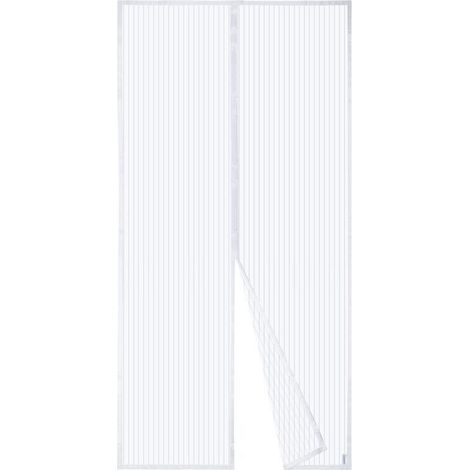 Moustiquaire Magnétique Pour Porte Apalus, Rideau en Maille, Joint Magnétique de Haut en Bas avec Fermeture Automatique, Maintient l'air frais à l'intérieur (120x220cm, Blanc) (1/5)