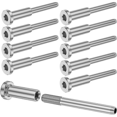 Kit de 10 pièces pour garde-corps à câbles invisibles, embouts à sertir pour garde-corps à câbles, système de tendeur à sertir pour bois (1/4)