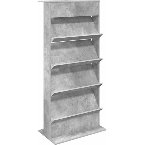 Maison Exclusive - Scaffale per riviste Grigio cemento 70 x 41 x 156 cm