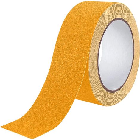 10 M X 5 cm Jaune Ruban Antidérapant, Ruban de Sécurité Antidérapant Auto-Adhésif, pour Intérieur et Extérieur (1 Rouleau) (1/5)