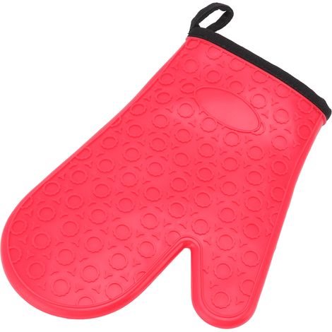 Gant de cuisine en silicone résistant à la chaleur, imperméable et antidérapant avec doublure en coton pour la cuisson et la pâtisserie (1/5)