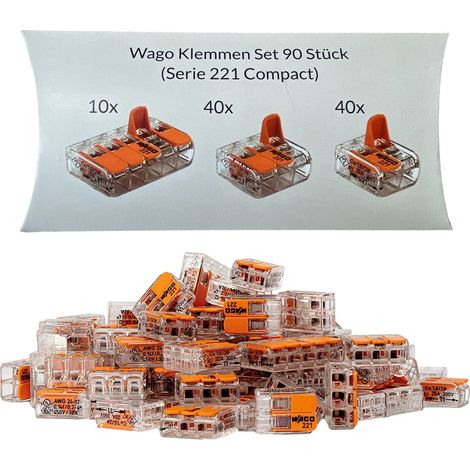 Wago Set di morsetti 90 pezzi serie 221 Compact 2, 3 e 5 poli 221-412 221-413 221-415