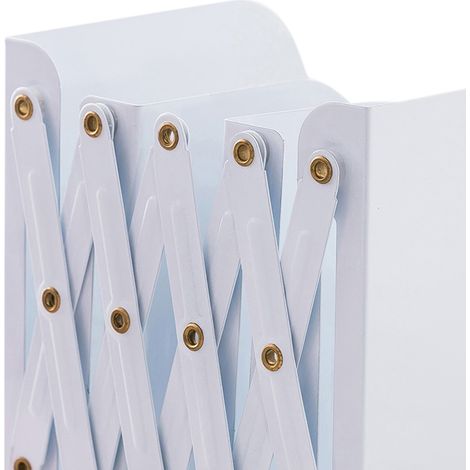 Supports de livres rétractables flexibles, grande taille, sans adhésif, en métal blanc, serre-livres de bureau pour étagère et bureau (1/4)