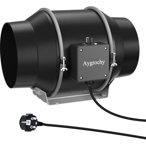 125mm Extracteur d'Air avec Moteur EC, Ventilateur de Gaine Silencieux 416 m³/h, pour booster, tentes de culture, l'évacuation de l'air, de la fumée et de la poussière. (1/5)