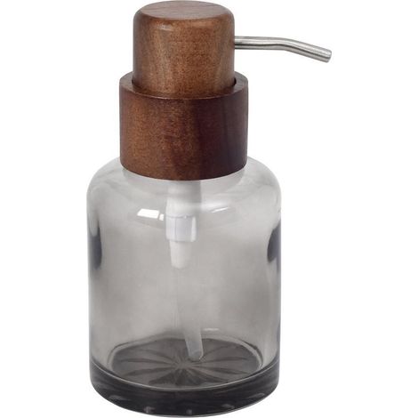 Sapho Figo - Distributeur de savon liquide, verre fumé/bois 08387 (1/4)