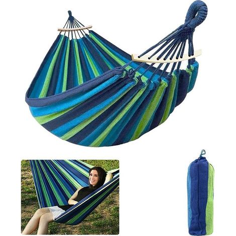 Toile Hamac de Camping pour Les Voyages, la Plage, Le Jardin, Randonnée Camping (1/5)