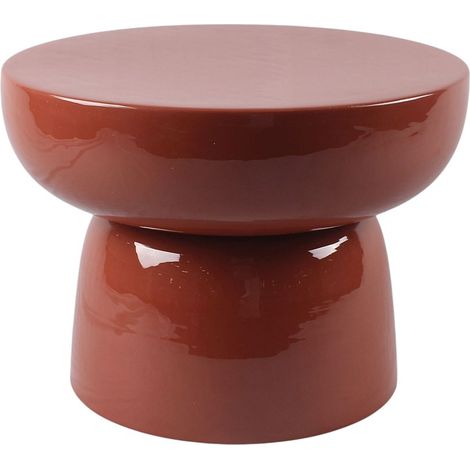 Table d'appoint en métal - Terracotta brillant - LIRENA