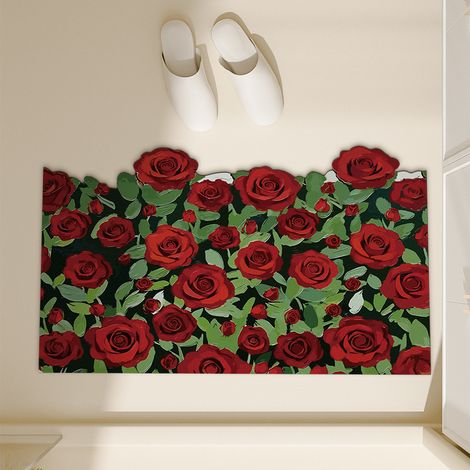 Tapis de bain, 60 x 90 cm, doux, absorbant, convient aux salles de bain, antidérapant, lavable, convient aux baignoires, cuisines, salons et entrées (1/5)