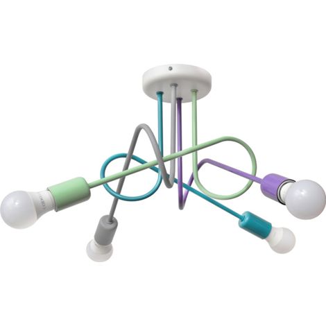 Helam OXFORD Plafonnier Semi-Encastré à Bras Multiples Gris, Turquoise, Menthe, Violet 44cm
