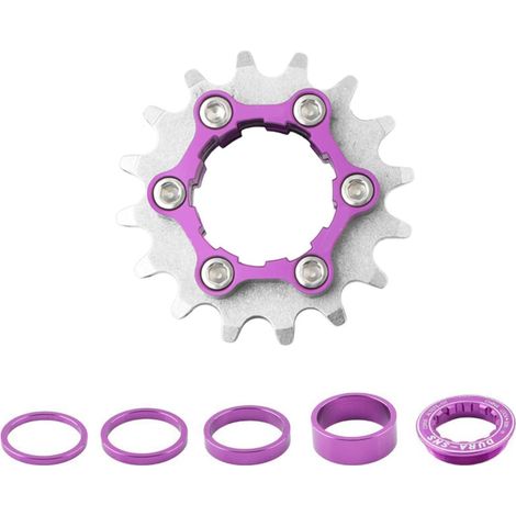 Cassettes à vitesse unique avec entretoises et anneaux de verrouillage, kits de conversion de pignons 16T 18T pour plusieurs vélos, kits de conversion de roues libres (1/5)