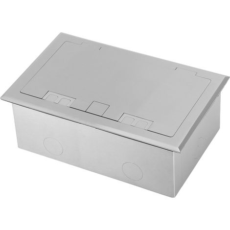 Boîte de sol encastrable étanche en acier inoxydable, prise plate 16A 4KW avec 2 prises à 2 broches et 2 ports USB pour marbre (1/5)