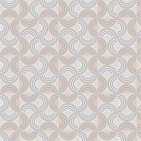 Retro wallpaper wall Profhome 390612 non-woven wallpaper smooth with geometric shapes matt cream grey beige blue grey pastel orange 5,33 m2 (1/5)