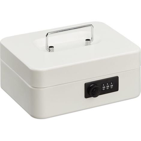 Caja de caudales segura con código 8,5 x 20 x 17 cm práctica 5 compartimentos uso doméstico de hierro negro 130009975 (1/5)