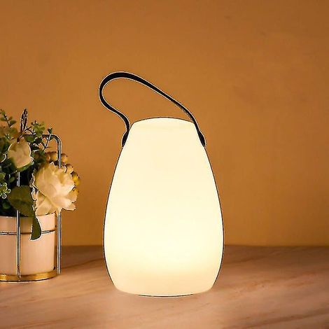 Lampe de table portable, lampe de chevet, étanche, LED rechargeable sans fil, multicolore, à intensité variable, pour extérieur (1/4)