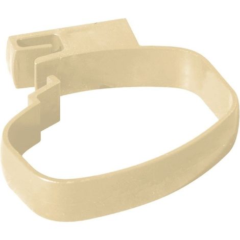 First Plast – Collier bride pour tube de descente PVC Ø92x57 – Couleur sable – Fixation par patte à vis – Raccord pour gouttière (1/3)