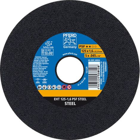Taglio Disco Ps-Forte Per La Lavorazione Di Acciaio, Ø X Spessa. : 125 X 1,6 Millimetri, Giusto Modello, La Velocità Massima. 12 200 Giri / Min (1/4)