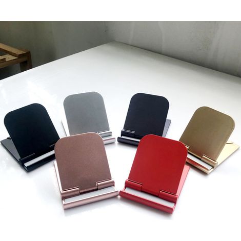 Lot de 6 supports téléphone, pliable et réglable, accessoire bureau, compatible smartphone tablette, usage cuisine chambre (1/5)