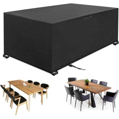 Outdoor Garden Furniture Cover 242 x 162 x 100cm 420D Oxford Table Cover, XU, Waterproof Garden Furniture Cover, Windproof, Rainproof, UV Resistant, Tear Resistant -