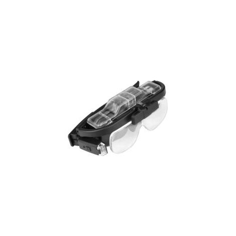 Lupa LED iluminada con 2 luces, lupa de diadema para lectura, trabajos de precisión, relojería y uso con manos libres.