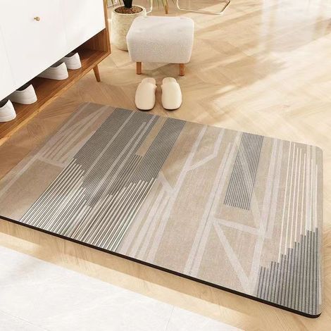 Alfombra de baño, gris-marrón, 40x60 cm, 1 unidad, absorbente, antideslizante, de secado rápido y resistente a las manchas. (1/5)