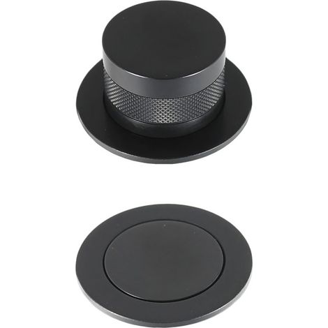 Caressi CAPDEBK Drehknopf versenkbar, Drehknopf für Caressi Spülen, Schwarz matt, Bohrloch 35 mm, Nachrüst-Set (1/3)