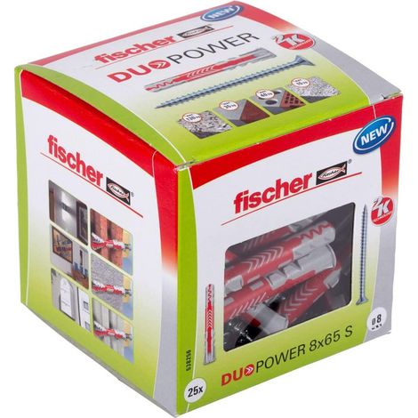 Fischer DUOPOWER 8x65 S LD taco gris y rojo