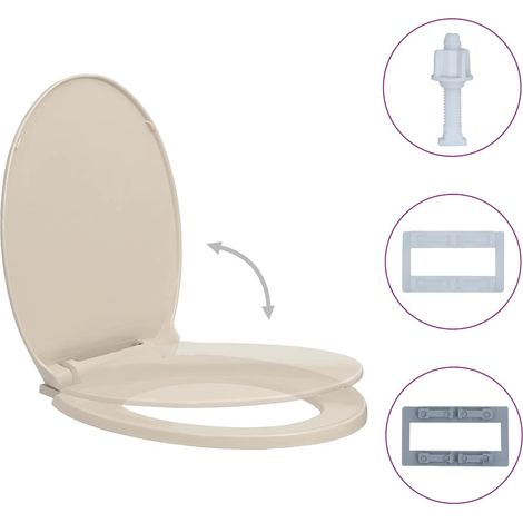 Siège de toilette à fermeture en douceur Abricot Ovale (1/5)