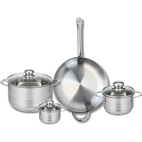 Ensemble de 1 Poêle de cuisson 32 cm et 3 faitouts 12, 16 et 24 cm Elo Profi Brillant (1/5)