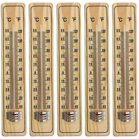 Ahlsen 8er-Set Holzthermometer für den Innenbereich, Holzthermometer zur Messung von Innen- und Außentemperatur, Energie, Thermometer mit Celsius- und Fahrenheit-Skala (1/5)