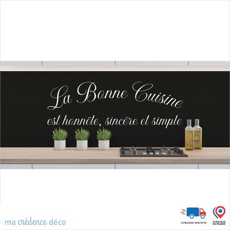 Crédence : LA BONNE CUISINE 2 - Couleur Bleu turquoise - Alu composite - 60 - 180 (1/3)