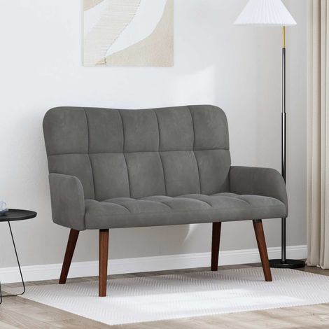 Beyamis Canapé 2 places en velours gris foncé 115 x 61 x 87 cm (1/5)