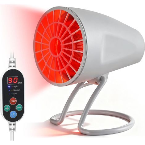 Lampe Infrarouge, 150watt Lampe Infrarouge Chauffante, Lampe À Chaleur Infrarouges Vec 3 Niveaux De Réglage De La Température Et Minuterie, Lampes À Lumière Rouge Pour Détendre Les Muscles Fatigués (1/5)