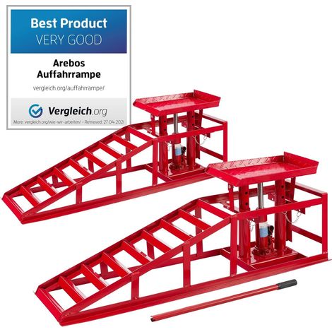 2x AREBOS Rampa de Acceso Para Vehículos Altura Ajustable Rampa Jack de Carga