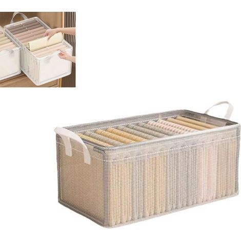 Boîte de rangement pliable en PVC avec poignées robustes, grand panier de rangement en toile pour vêtements, étagères, chambre à coucher (1/5)