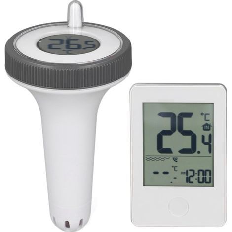 Wireless floating digital thermometer for swimming pools, with LCD screen, waterproof, 0.1°C accuracy, for measuring the water temperature of swimming pools and spas. - AquaForge (1/3)