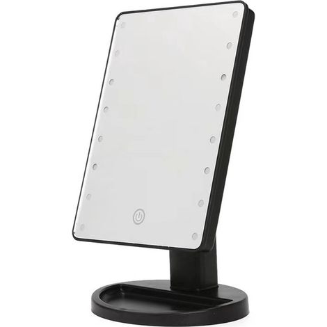 Miroir de maquillage - Miroir de maquillage lumineux - Miroir de maquillage LED - 16 lumières - Miroir de rasage - Noir (1/5)