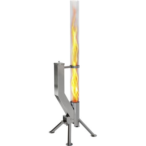 Gardenflare Premium Feuerrohr Edelstahl silber