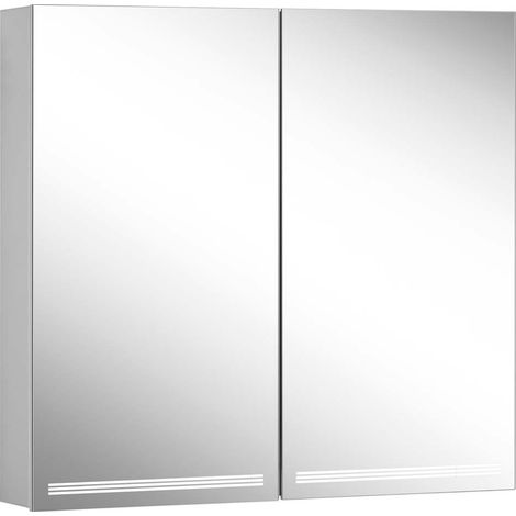 Schneider GRACE LED Armoire de toilette, 2 portes 40/40cm,