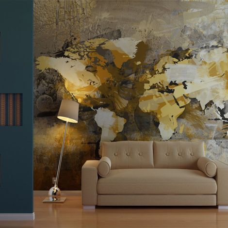 Papier Peint "Artistic Map of the World" 154 x 200 cm (1/2)