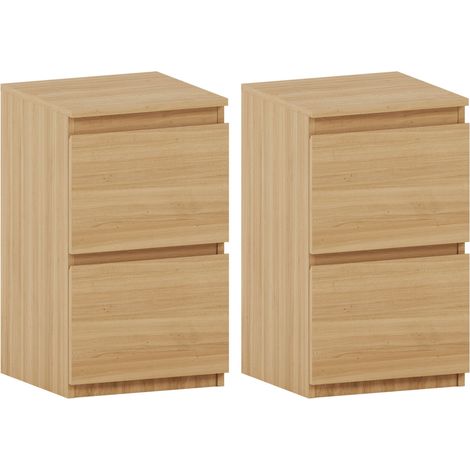 Denver 2 Drawer Bedside Tables Set of 2, Bedroom Storage Furniture, Pine (1/5)