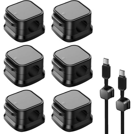 Organisateur de câbles de données/charge pour téléphone portable, fixation murale ou de bureau, clip de gestion des câbles (1/5)