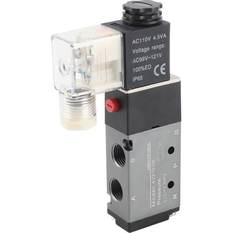 Électrovanne pneumatique 5 voies à 2 positions avec inverseur, entrée G1/4", 110 V CA ±15 % (1/5)