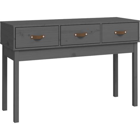 Meuble console d'entrée moderne table d'appoint avec tiroirs 114 x 40 x 75 cm bois de pin gris DEC032001
