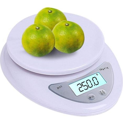 Electrónica Digital de Cocina Escala de Alimentos 5kg 5000G / 1G balanza Digital Escala Dieta de la Cocina Escala Postal de Peso (1/4)