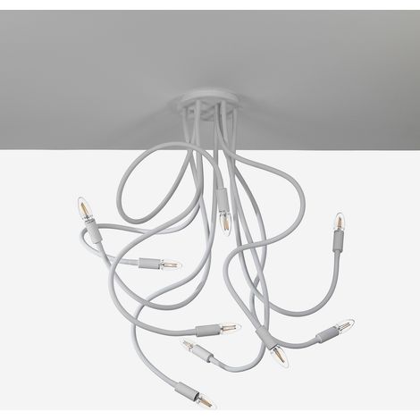 Lampadario da soffitto design moderno con 9 luci Orix - Bianco