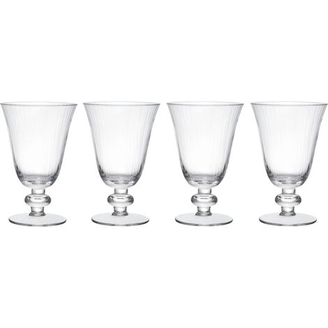 Mikasa Verres à vin Salerno de Verres à vin de Crystal, 260ml, Set de 4 verres clairs, transparents, sans plomb, minces avec pied court et bord large -- Lavable au lave-vaisselle
